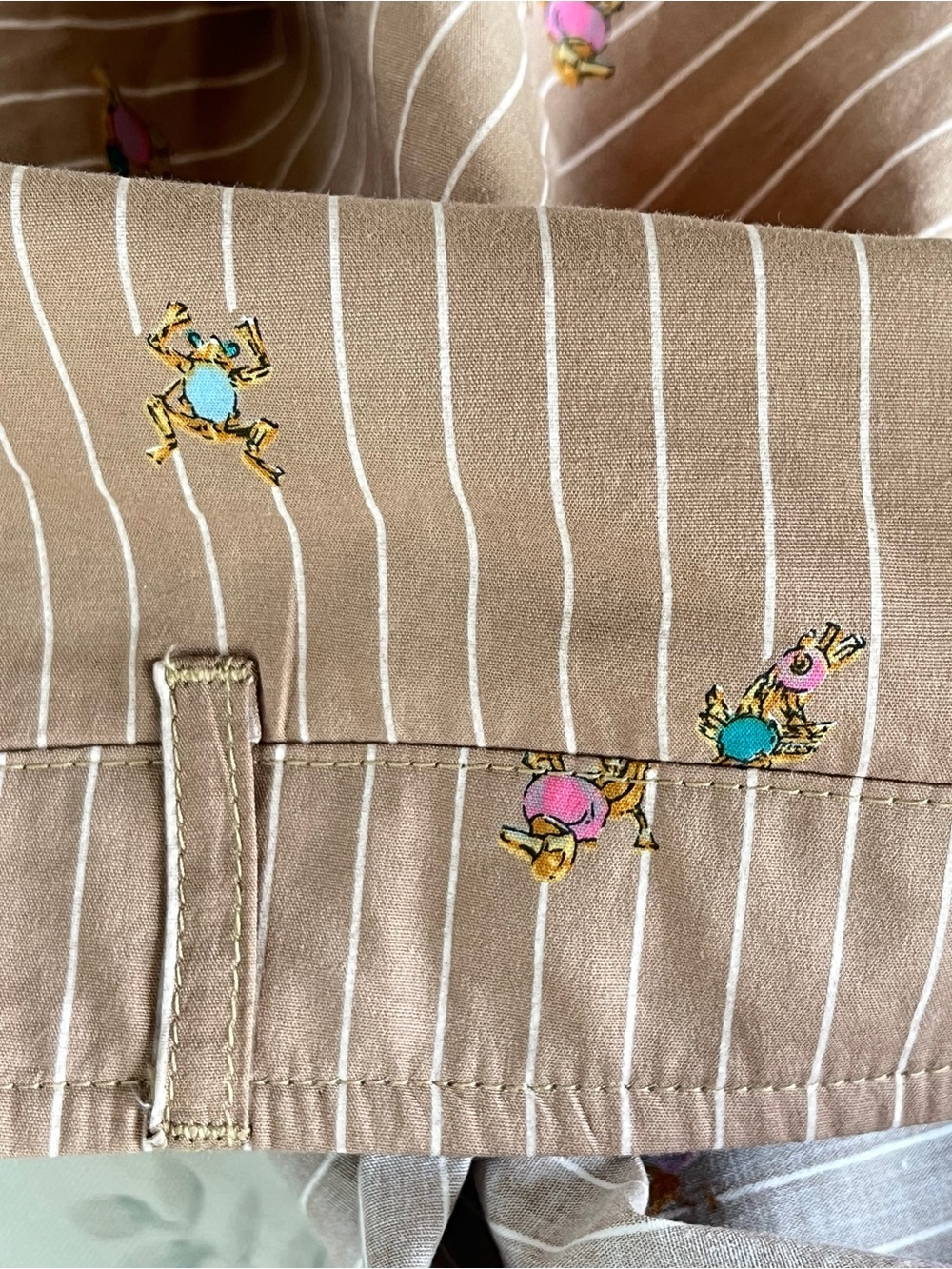 Fendi Tan Pinstripe Mini Skirt with Floral Embroidery - Picture 4 of 12